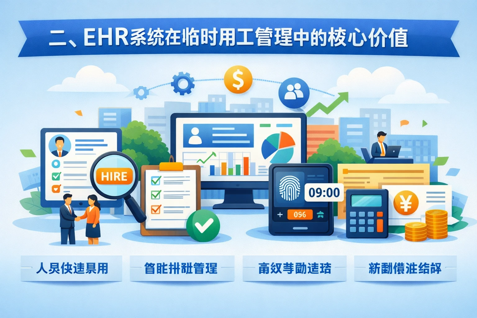 二、EHR系统在临时用工管理中的核心价值