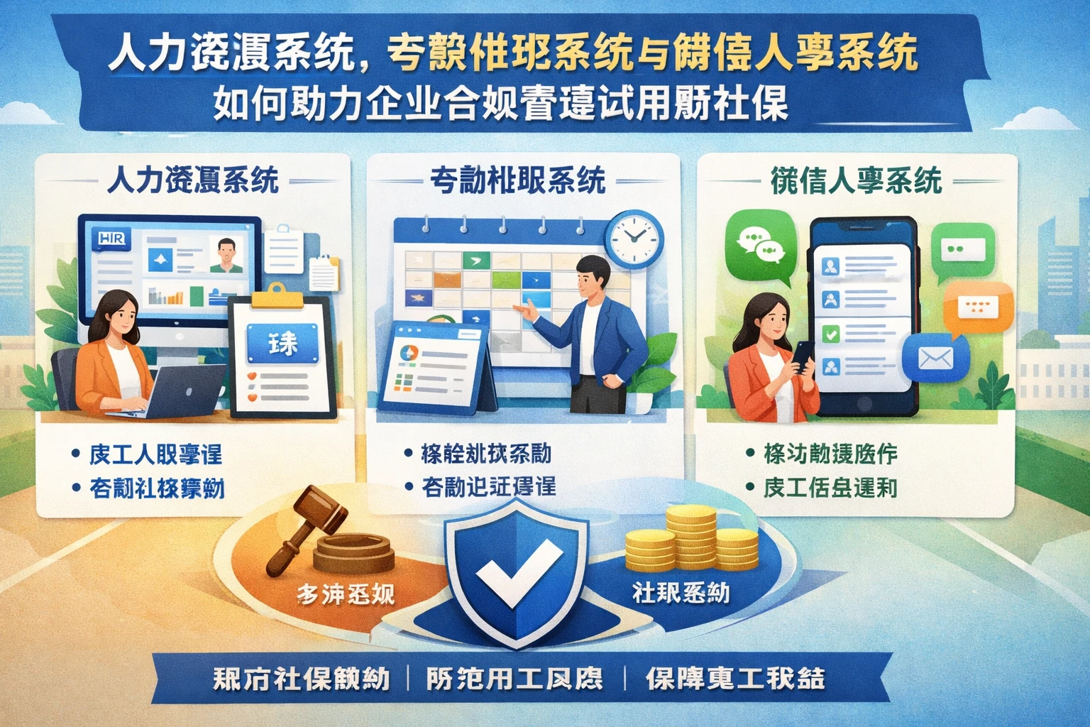 人力资源系统、考勤排班系统与微信人事系统如何助力企业合规管理试用期社保