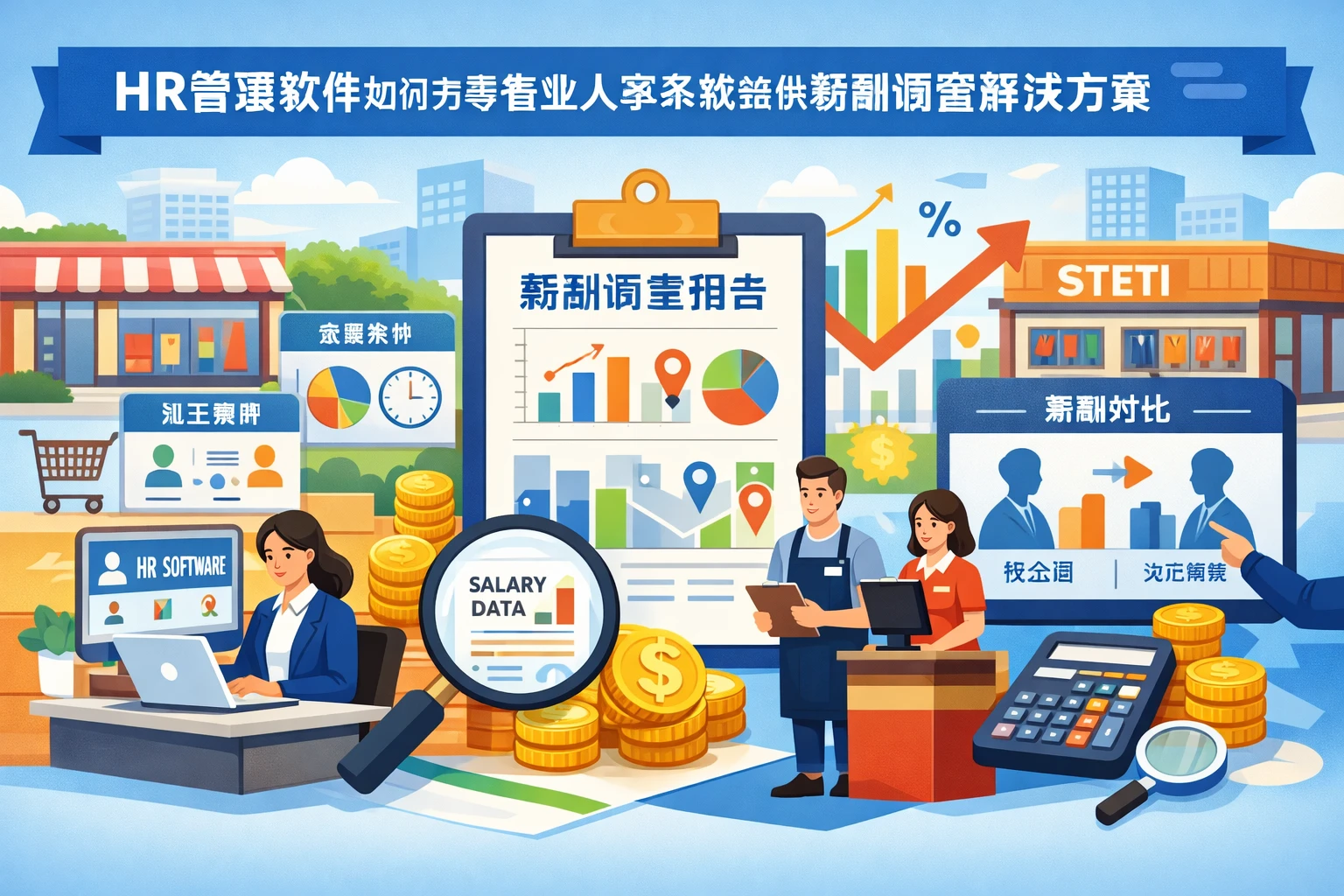 HR管理软件如何为零售业人事系统提供薪酬调查解决方案