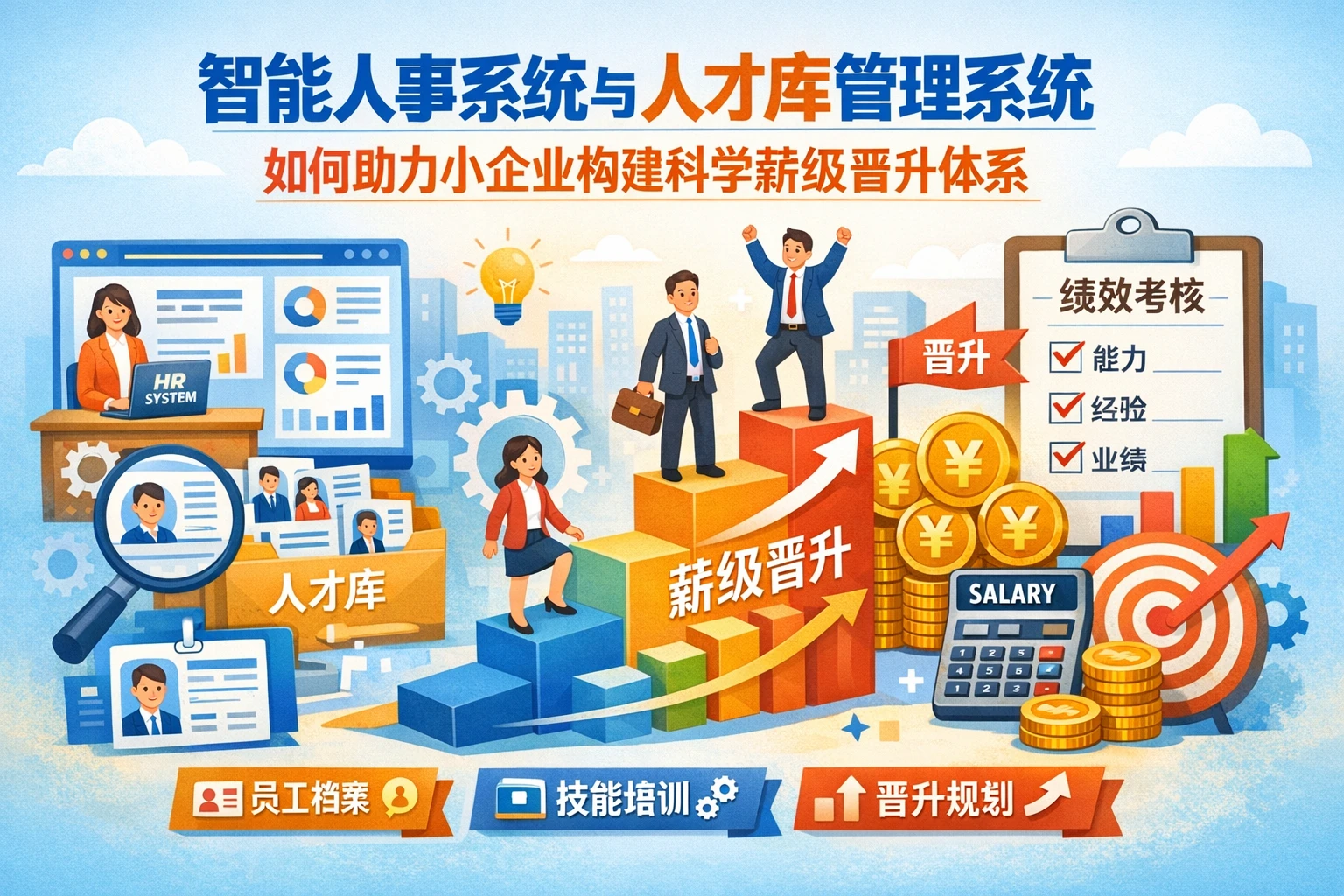 智能人事系统与人才库管理系统如何助力小企业构建科学薪级晋升体系