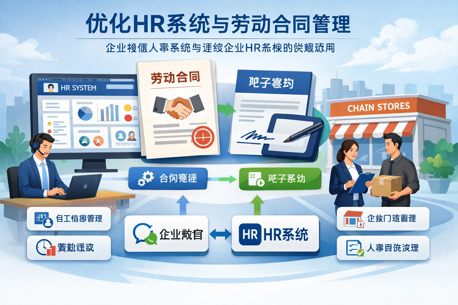 优化HR系统与劳动合同管理：企业微信人事系统与连锁企业HR系统的关键应用