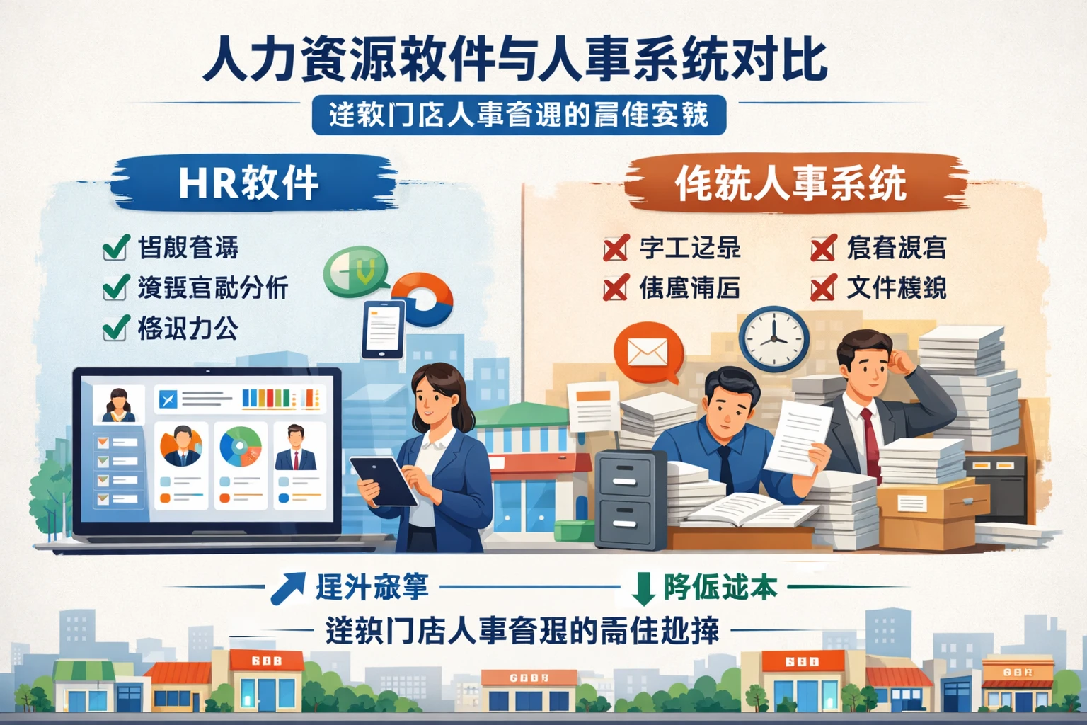 人力资源软件与人事系统对比:连锁门店人事管理的最佳实践