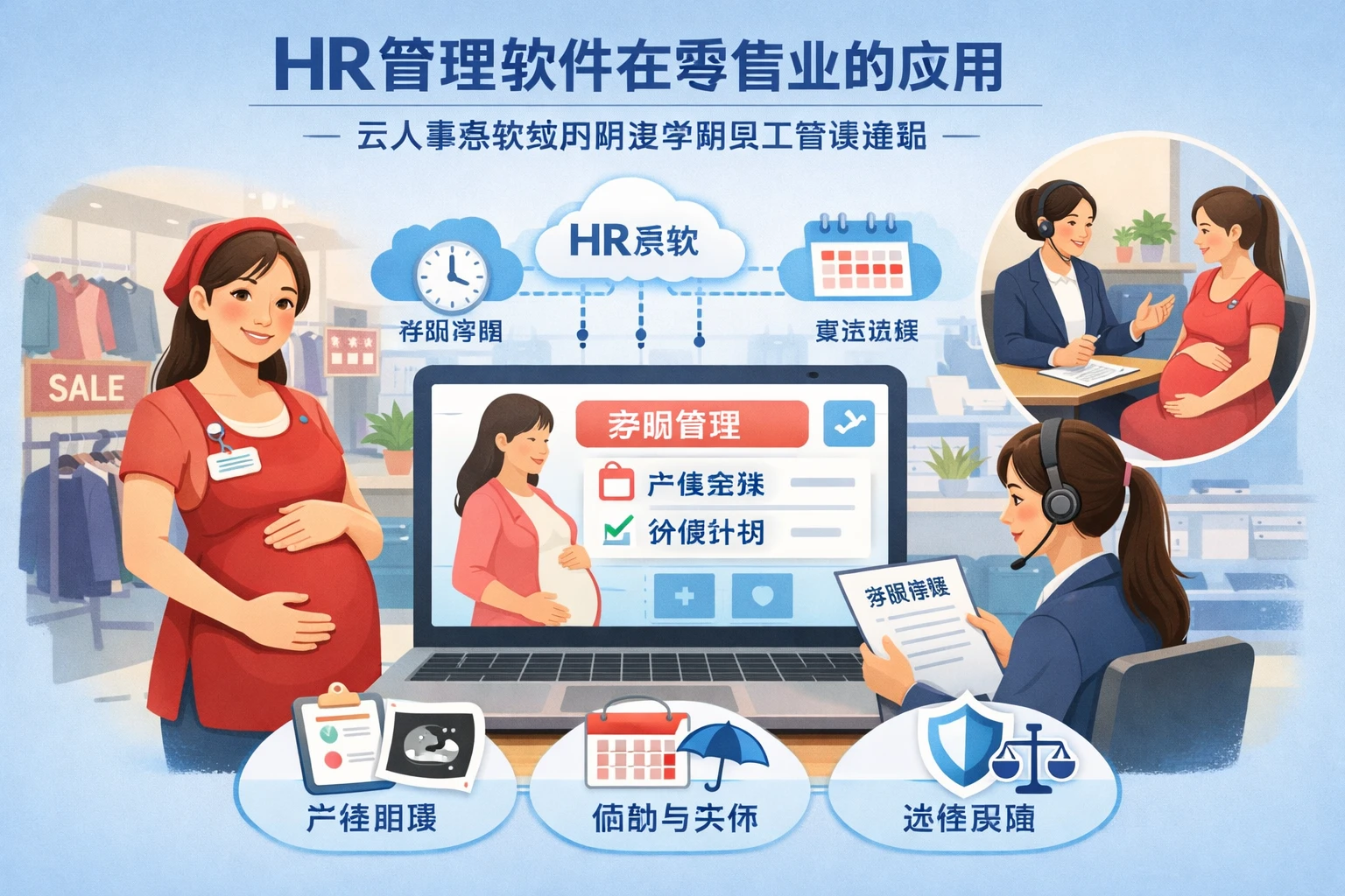 HR管理软件在零售业的应用:云人事系统如何解决孕期员工管理难题