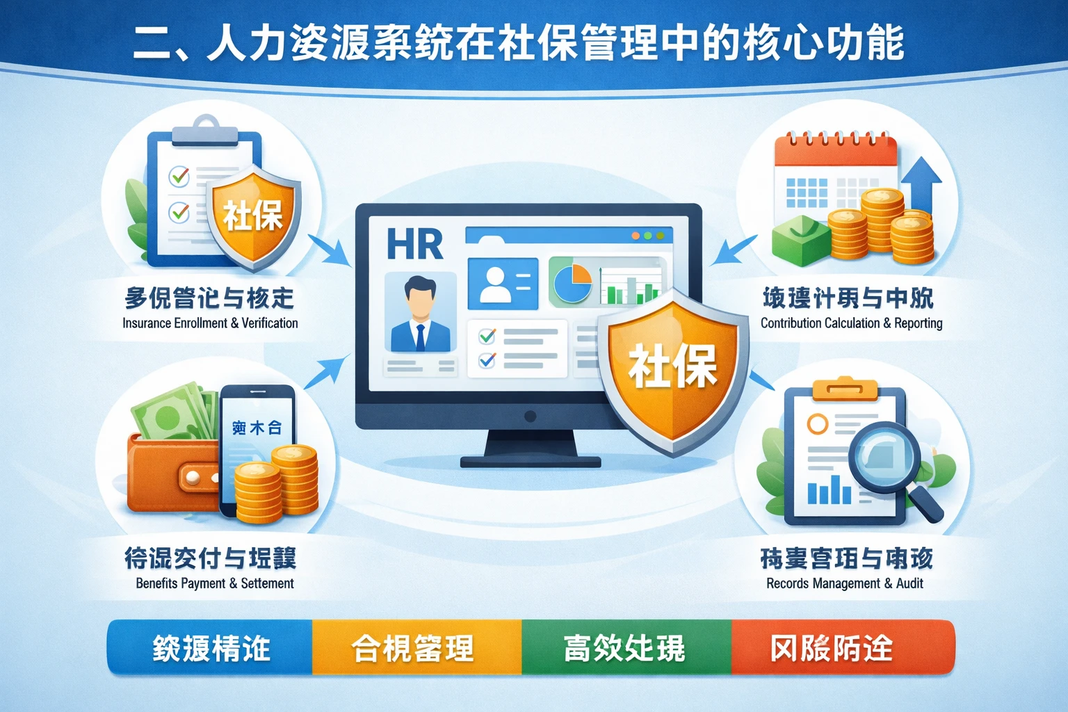 二、人力资源系统在社保管理中的核心功能