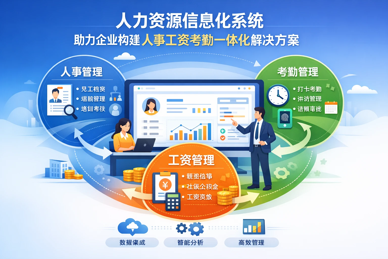 人力资源信息化系统助力企业构建人事工资考勤一体化解决方案