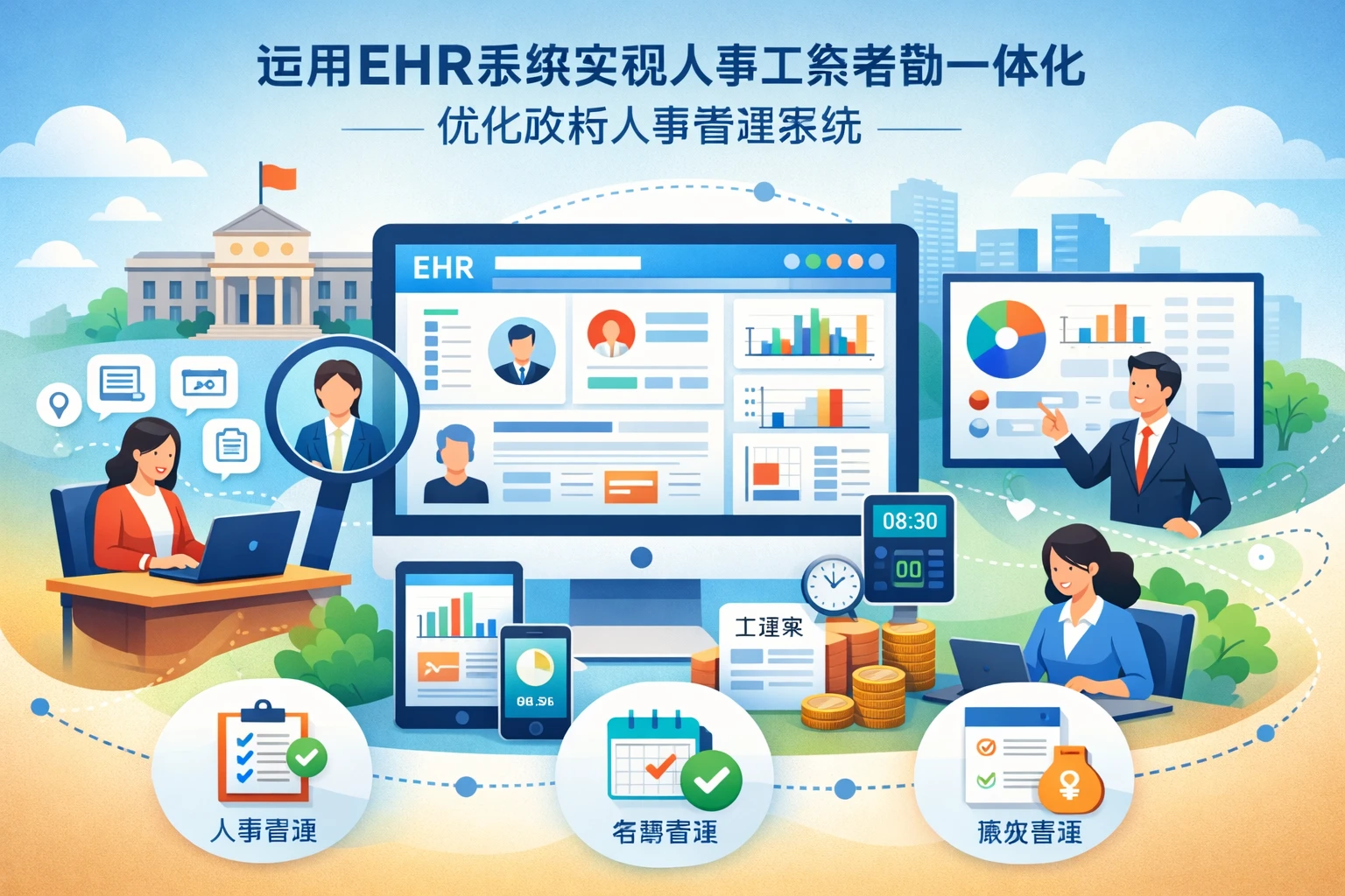 运用EHR系统实现人事工资考勤一体化，优化政府人事管理系统