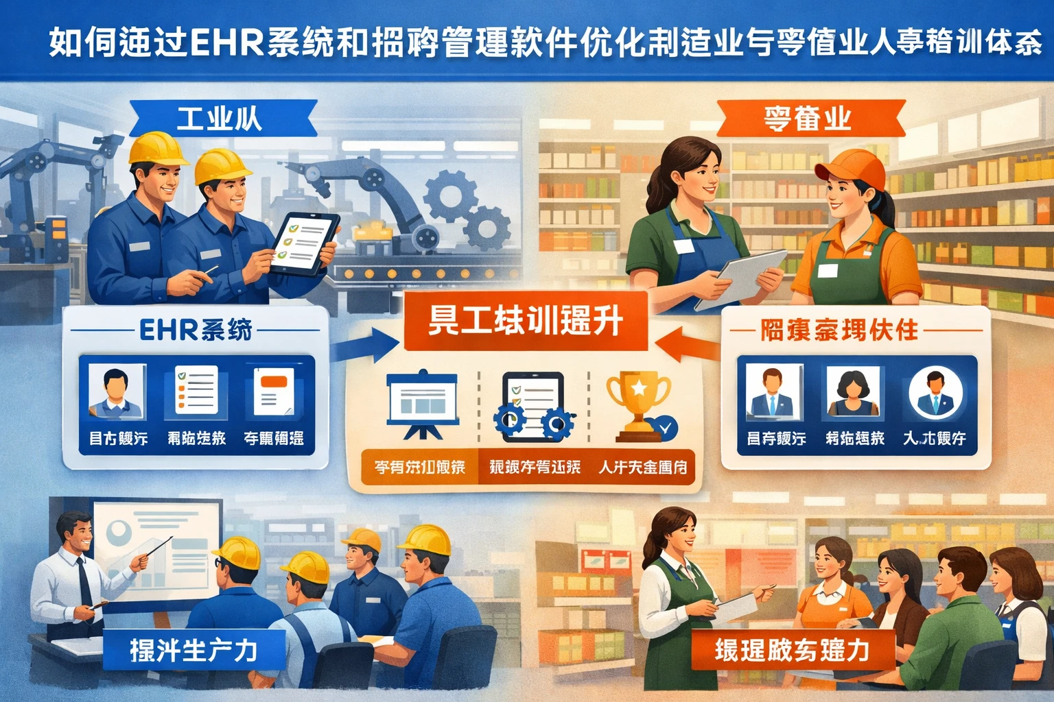 如何通过EHR系统和招聘管理软件优化制造业与零售业人事培训体系