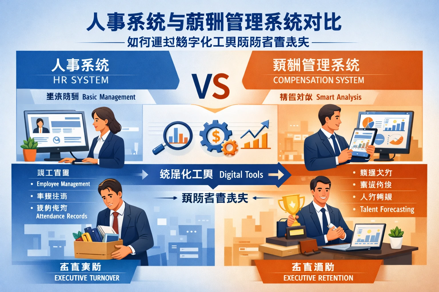 人事系统与薪酬管理系统对比：如何通过数字化工具预防高管流失