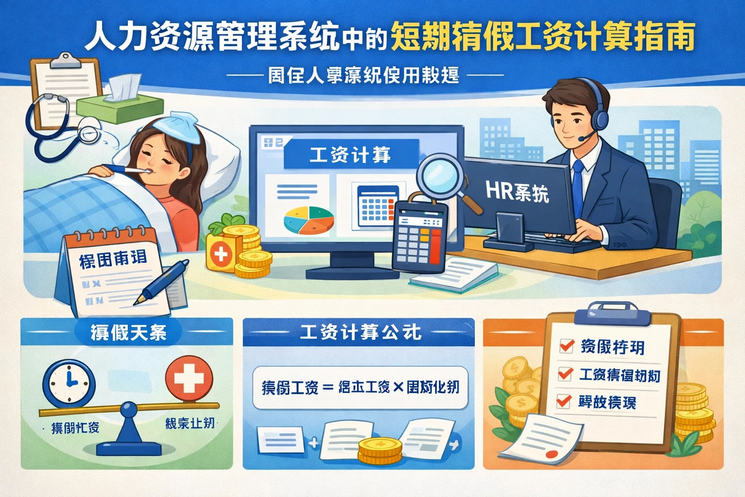 人力资源管理系统中的短期病假工资计算指南——国企人事系统使用教程