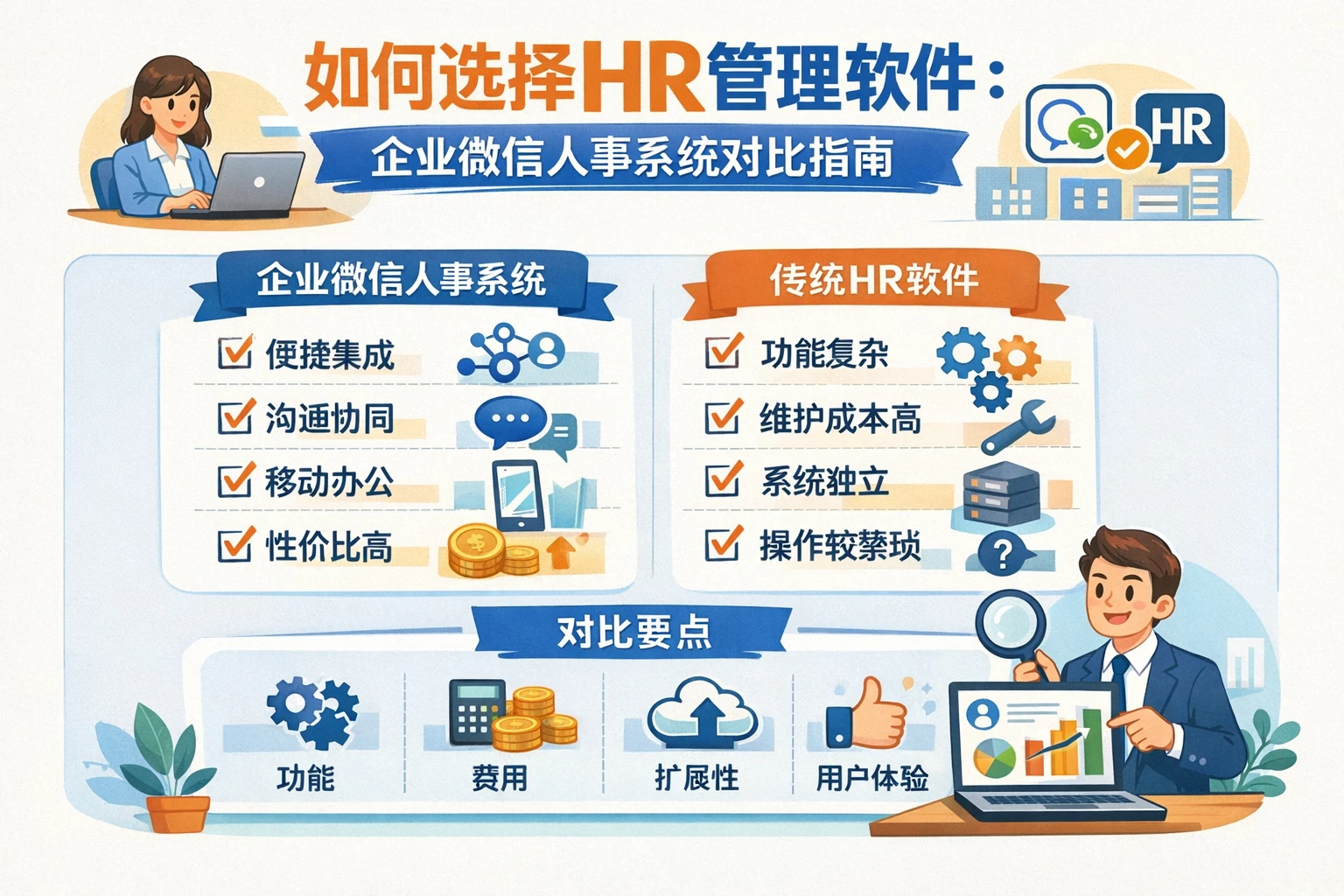 如何选择HR管理软件：企业微信人事系统对比指南