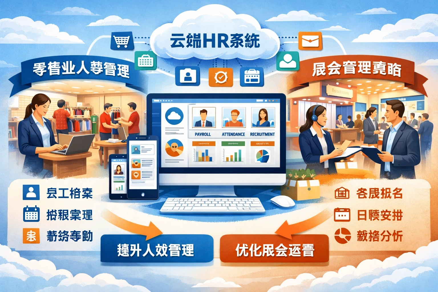 云端HR系统在零售业的人事管理应用与展会管理策略