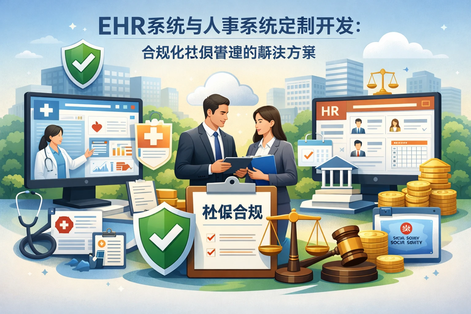 EHR系统与人事系统定制开发：合规化社保管理的解决方案