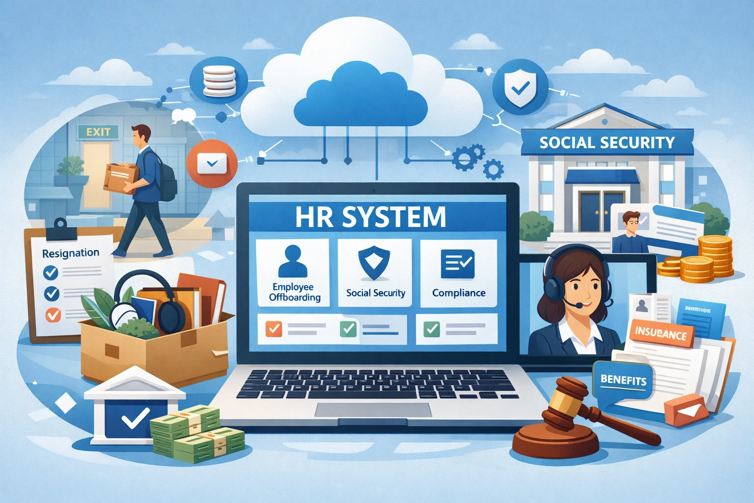 人力资源软件与员工管理系统：云端HR系统在离职社保处理中的关键作用