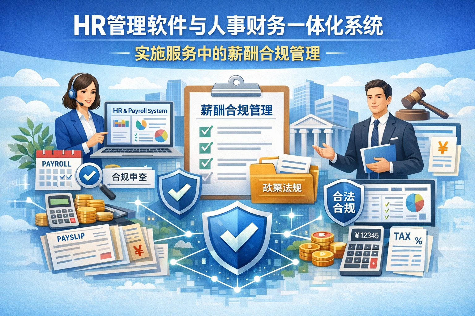 HR管理软件与人事财务一体化系统：实施服务中的薪酬合规管理