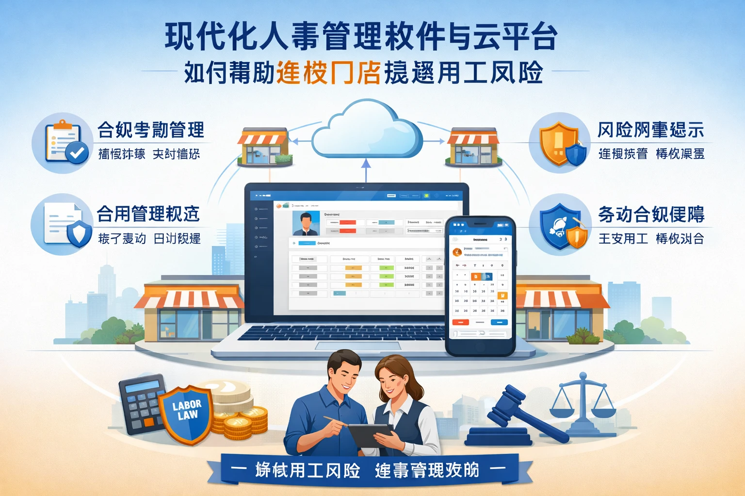 现代化人事管理软件与云平台如何帮助连锁门店规避用工风险