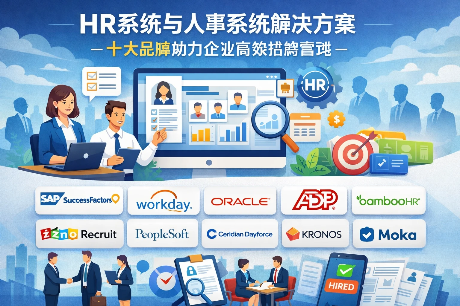 HR系统与人事系统解决方案：十大品牌助力企业高效招聘管理