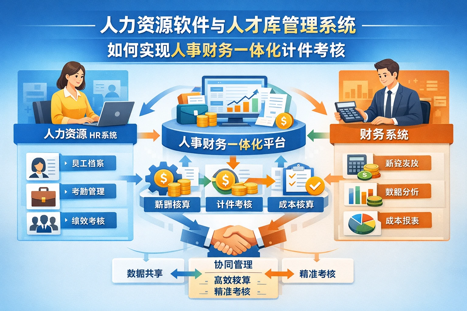 人力资源软件与人才库管理系统如何实现人事财务一体化计件考核