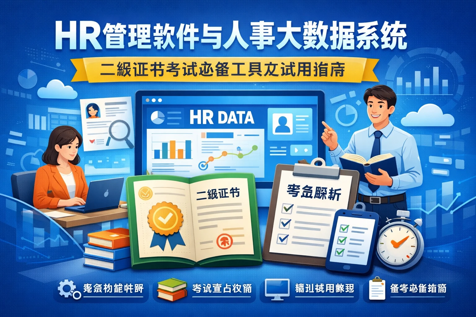HR管理软件与人事大数据系统：二级证书考试必备工具及试用指南