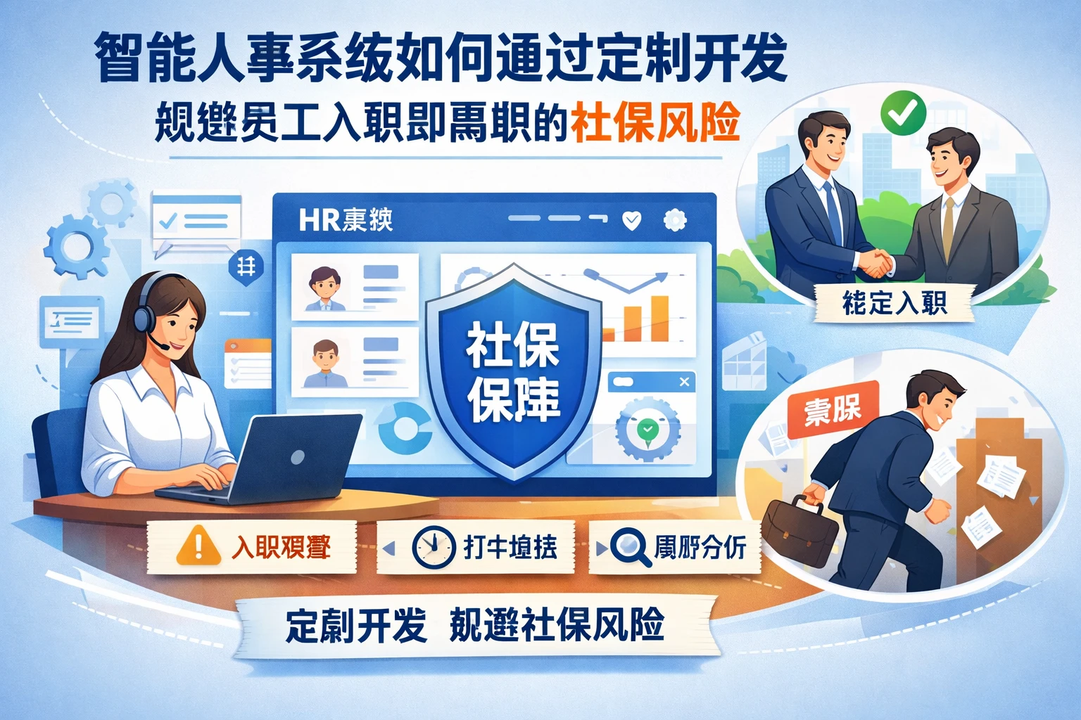 智能人事系统如何通过定制开发规避员工入职即离职的社保风险