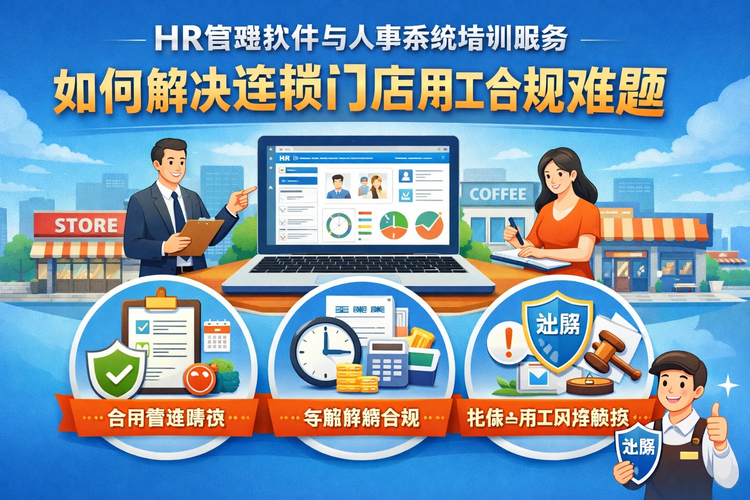 HR管理软件与人事系统培训服务如何解决连锁门店用工合规难题
