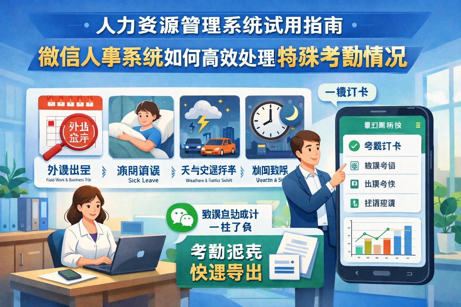 人力资源管理系统试用指南:微信人事系统如何高效处理特殊考勤情况