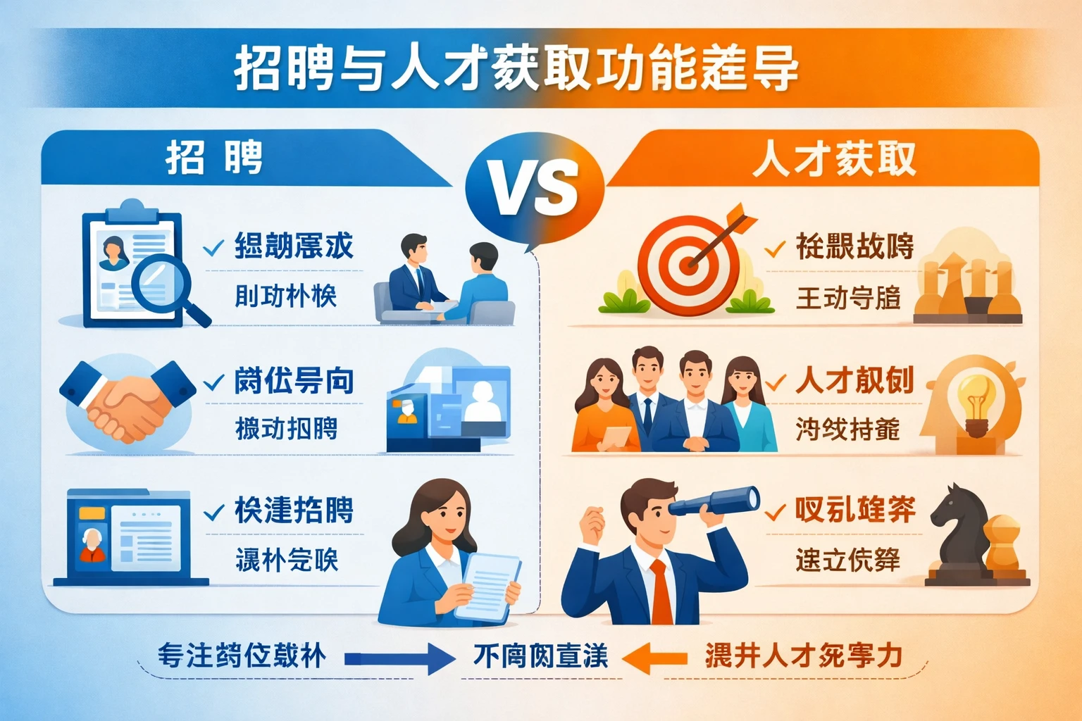 招聘与人才获取功能差异