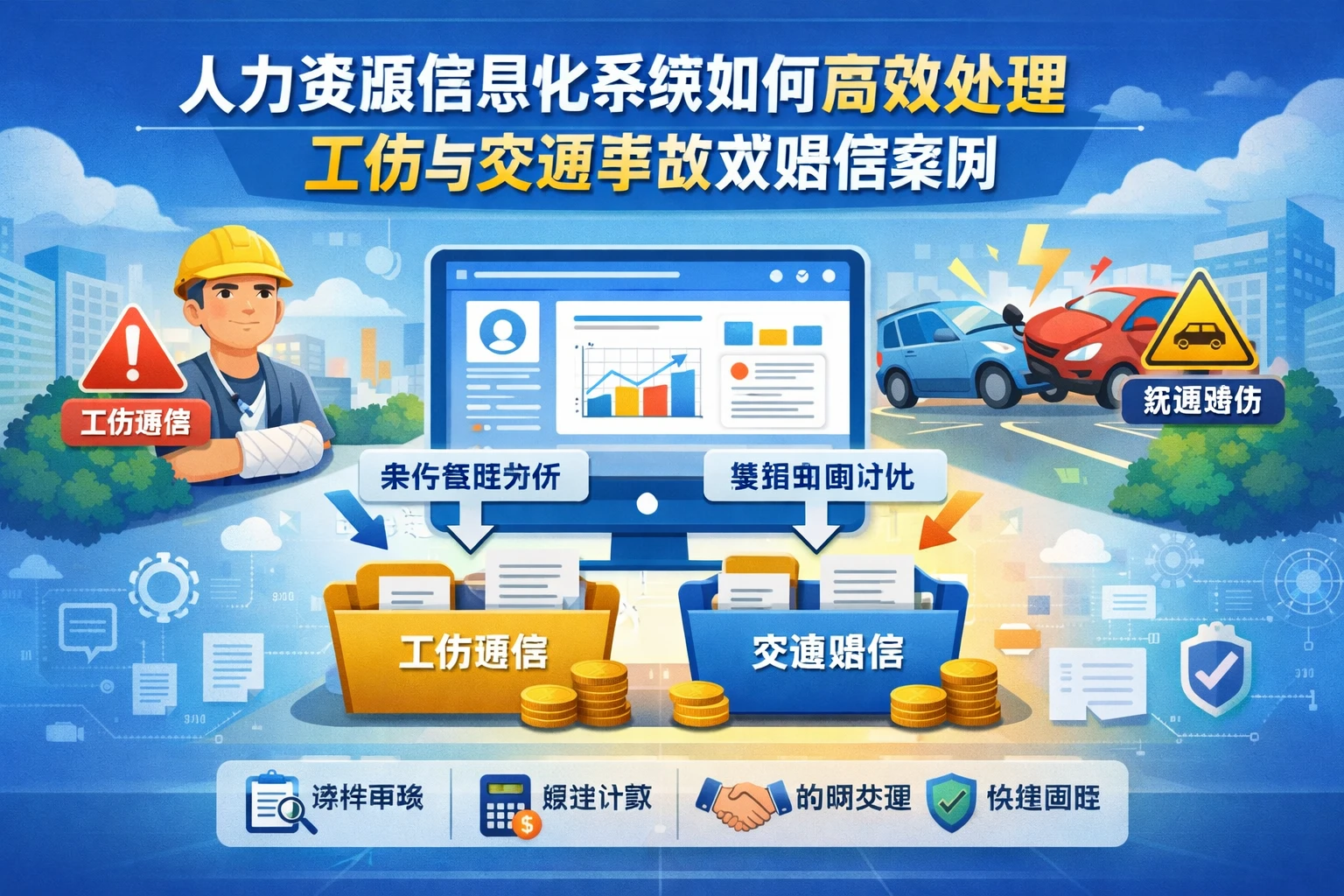 人力资源信息化系统如何高效处理工伤与交通事故双赔偿案例