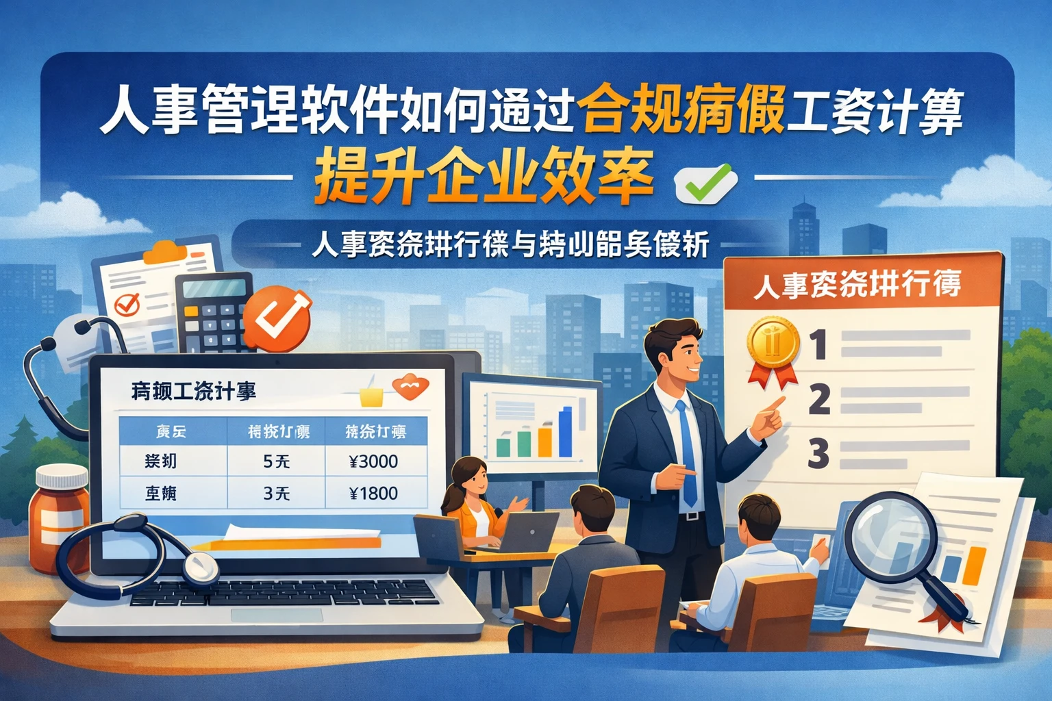 人事管理软件如何通过合规病假工资计算提升企业效率 | 人事系统排行榜与培训服务解析