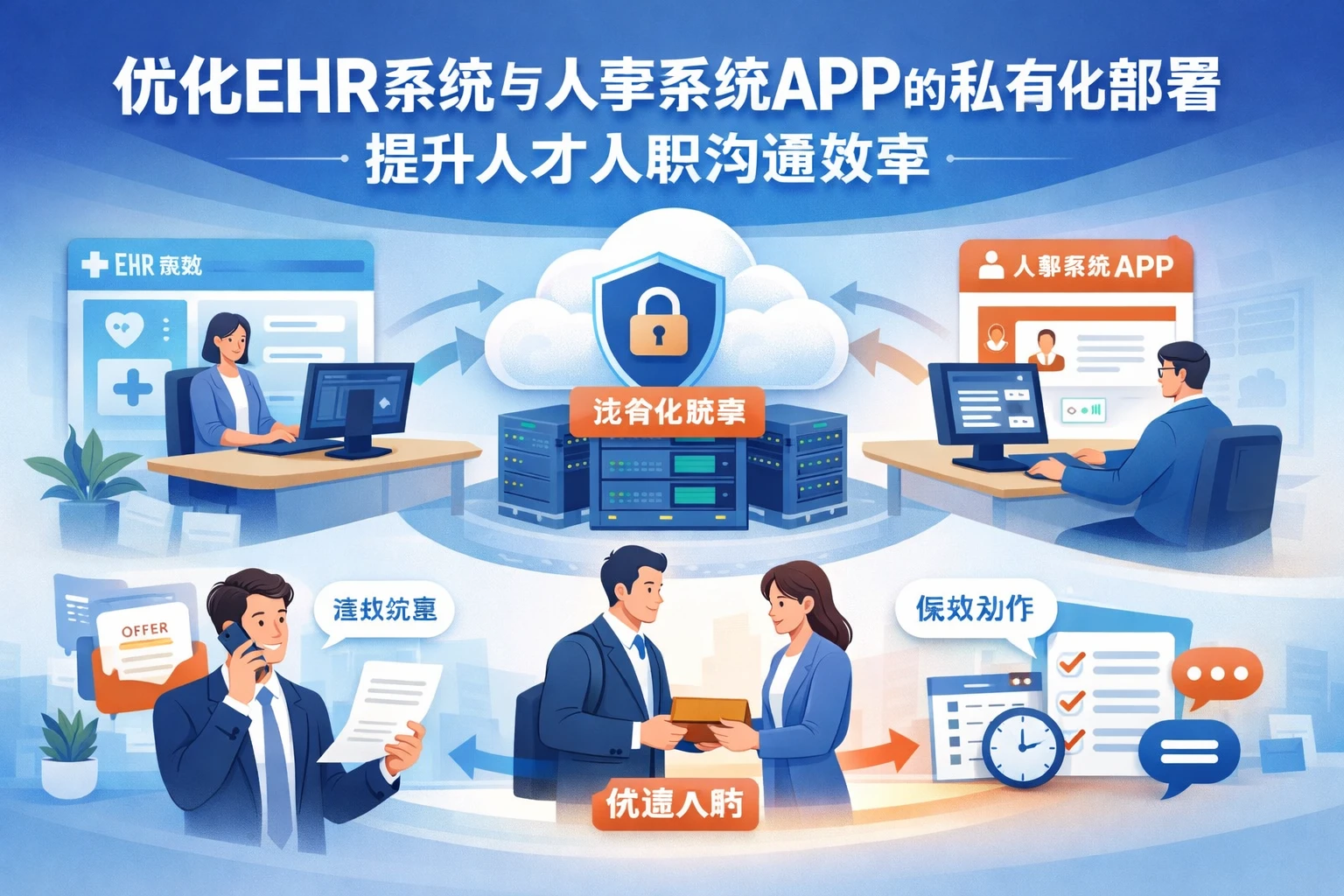 优化ehr系统与人事系统APP的私有化部署，提升人才入职沟通效率