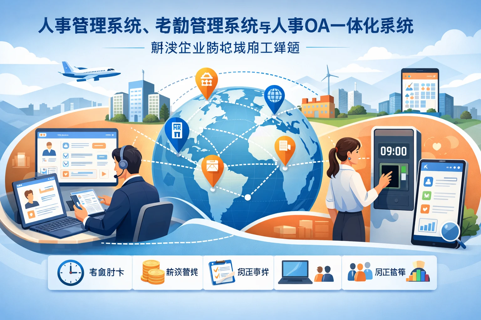 人事管理系统、考勤管理系统与人事OA一体化系统:解决企业跨地域用工难题
