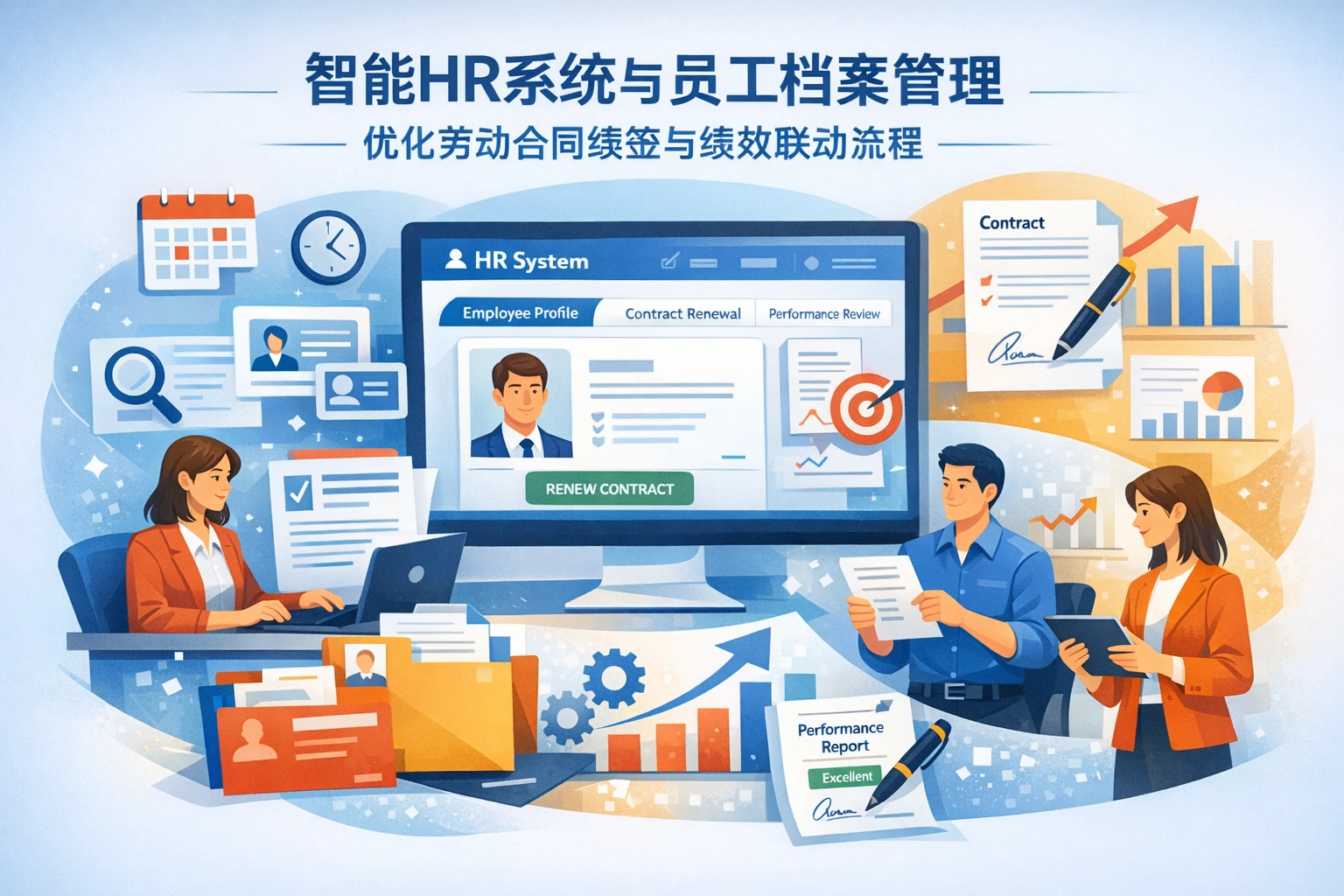智能HR系统与员工档案管理:优化劳动合同续签与绩效联动流程