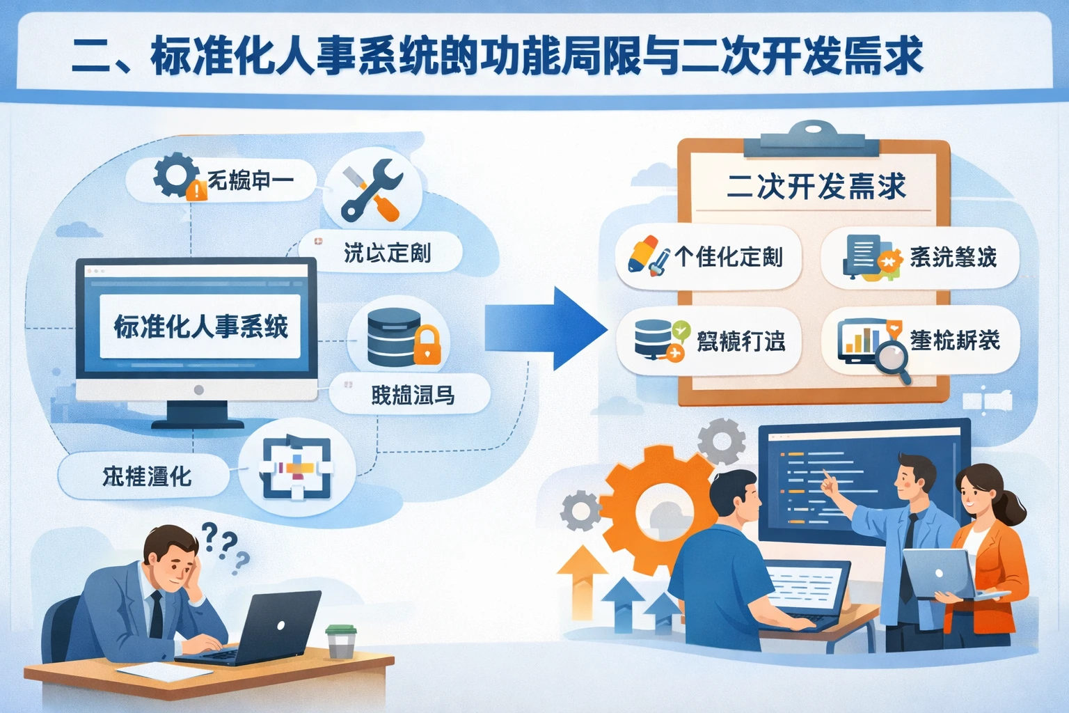 二、标准化人事系统的功能局限与二次开发需求