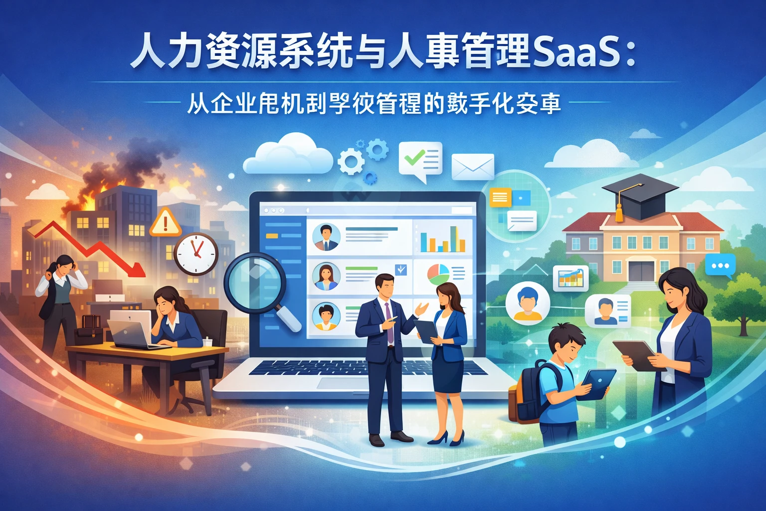 人力资源系统与人事管理SaaS：从企业危机到学校管理的数字化变革