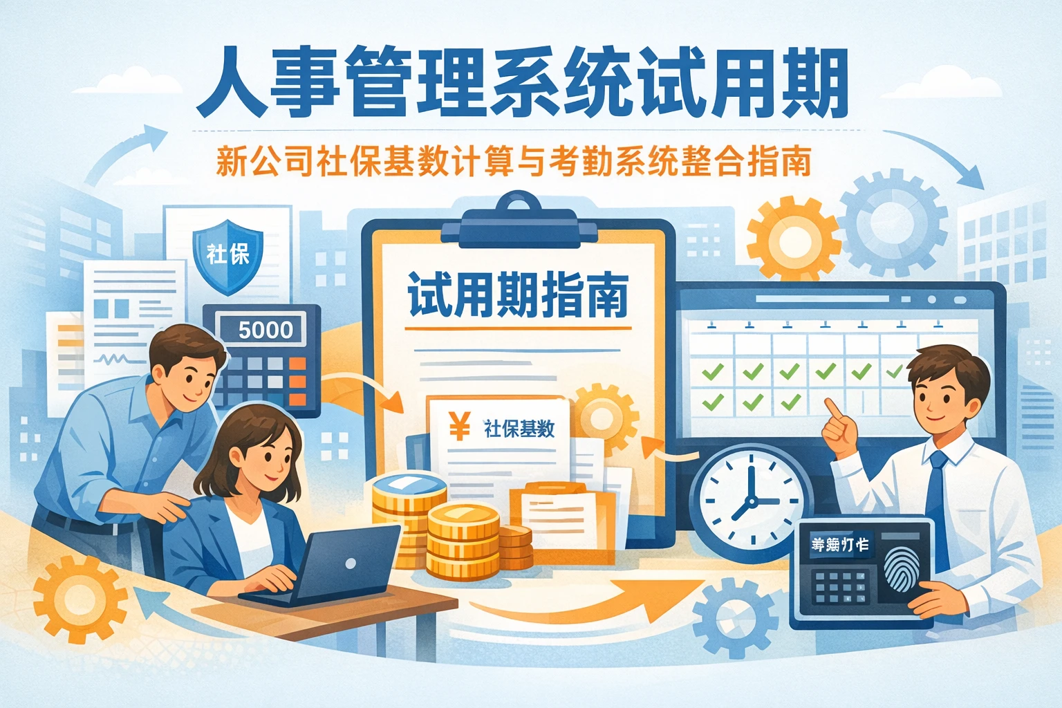 人事管理系统试用期：新公司社保基数计算与考勤系统整合指南