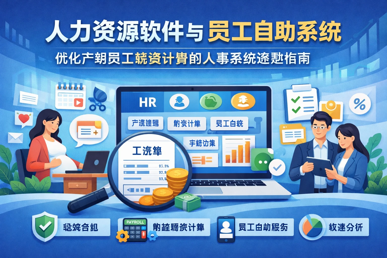 人力资源软件与员工自助系统：优化产期员工薪资计算的人事系统选型指南