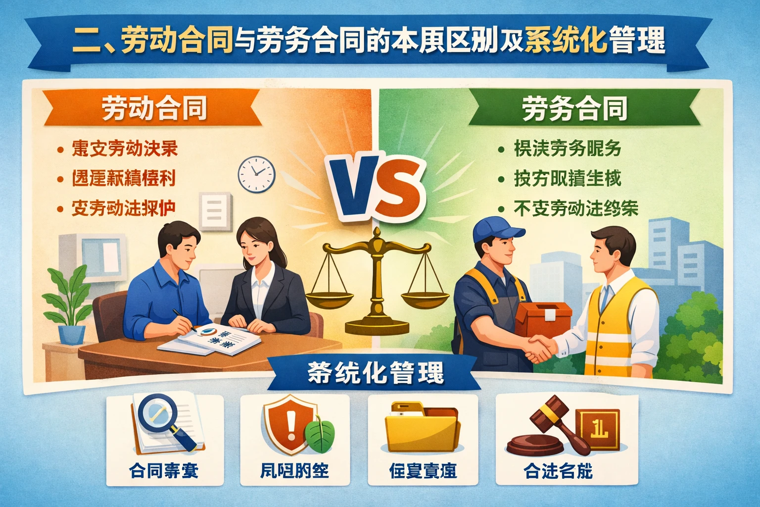 二、劳动合同与劳务合同的本质区别及系统化管理