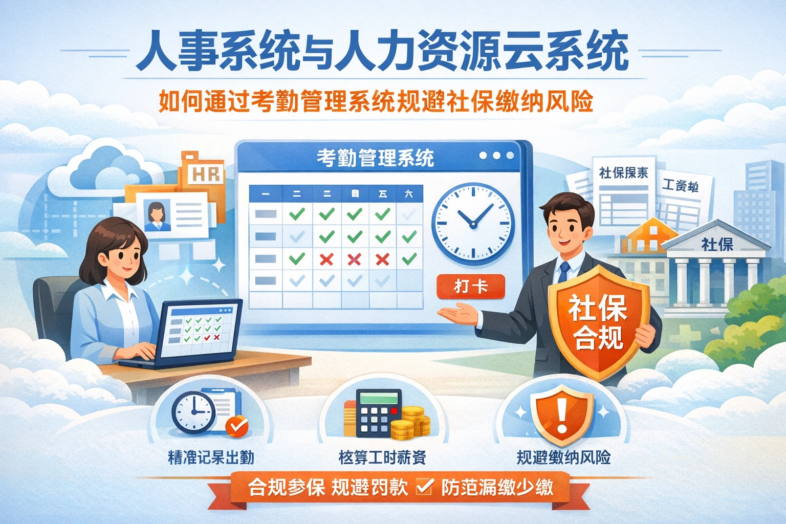 人事系统与人力资源云系统：如何通过考勤管理系统规避社保缴纳风险