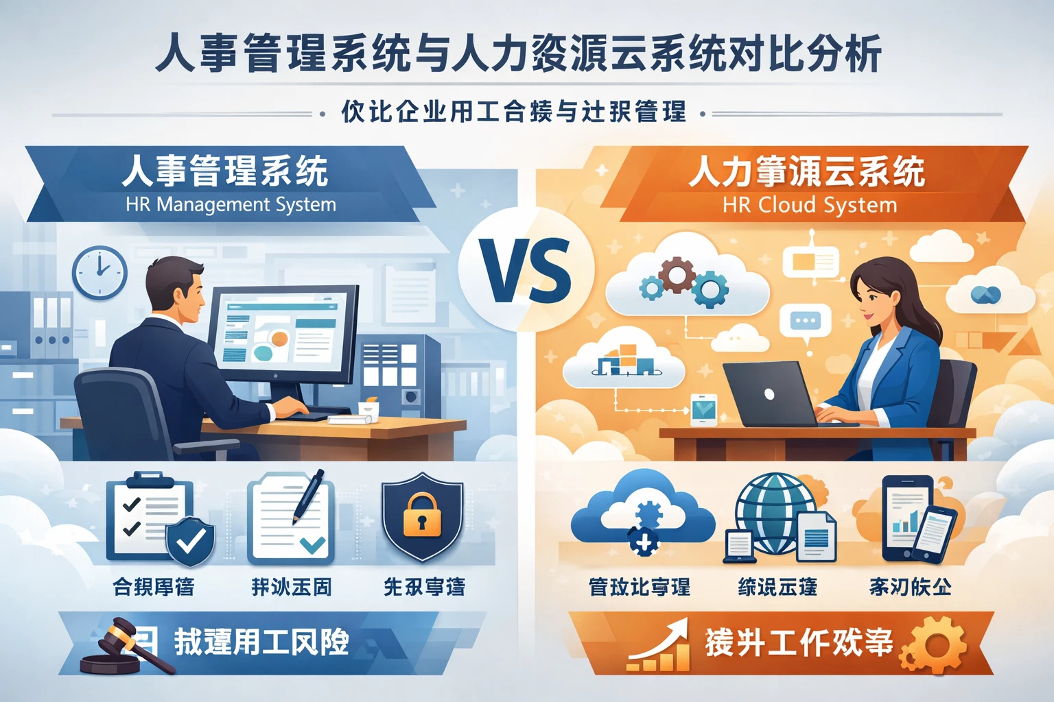 人事管理系统与人力资源云系统对比分析：优化企业用工合规与社保管理