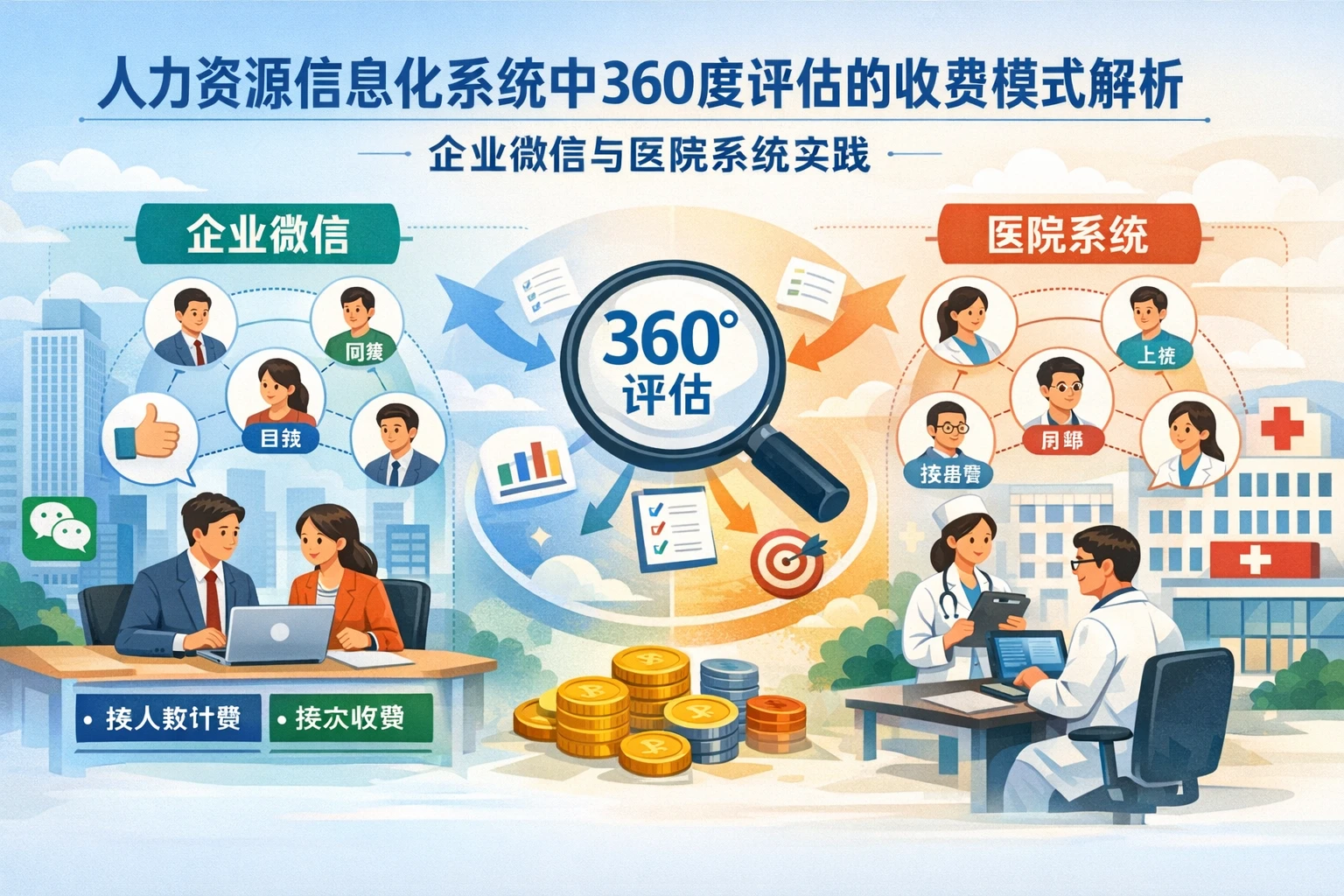 人力资源信息化系统中360度评估的收费模式解析：企业微信与医院系统实践