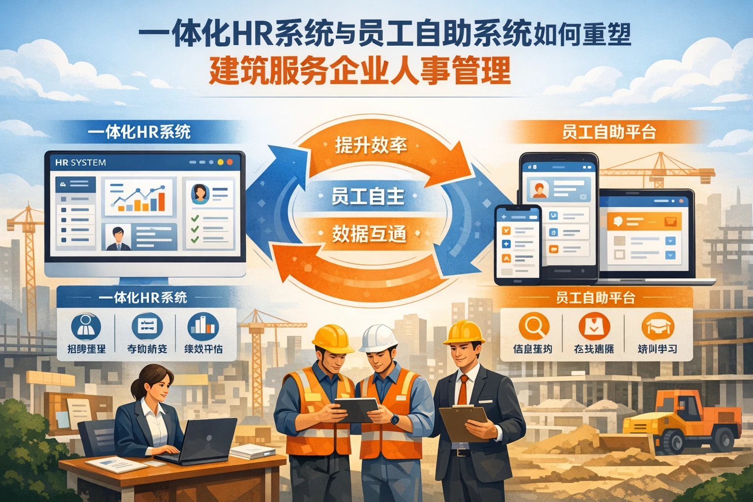 一体化HR系统与员工自助系统如何重塑建筑服务企业人事管理