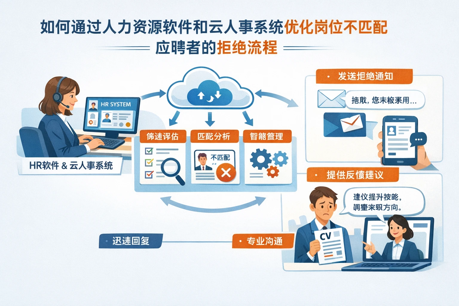 如何通过人力资源软件和云人事系统优化岗位不匹配应聘者的拒绝流程