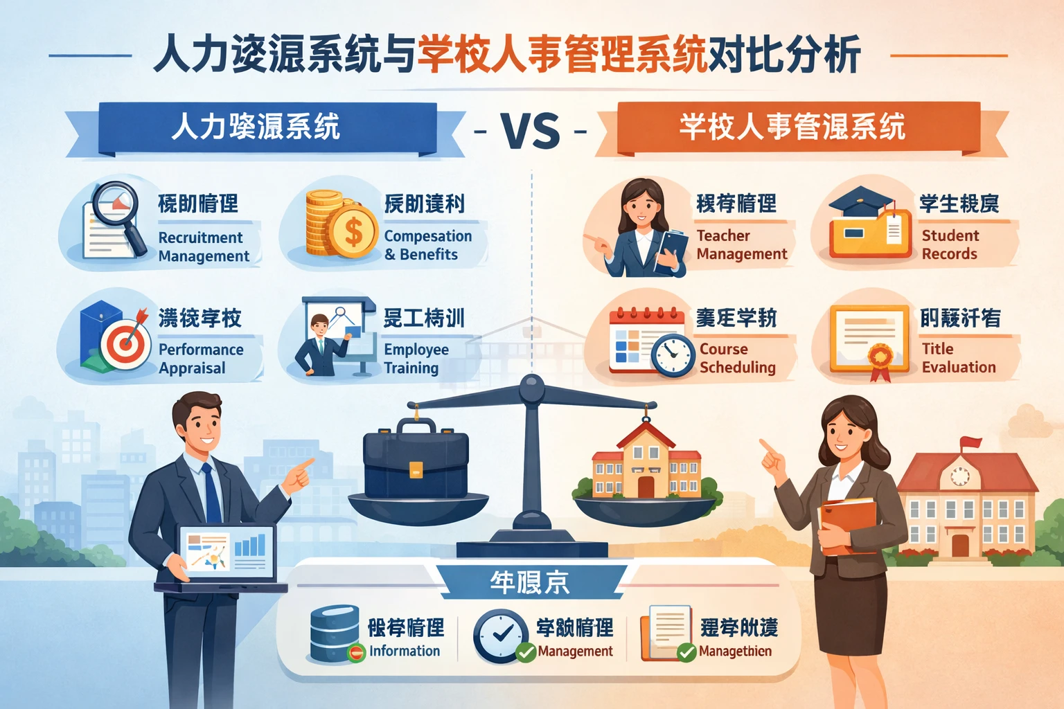 人力资源系统与学校人事管理系统对比分析