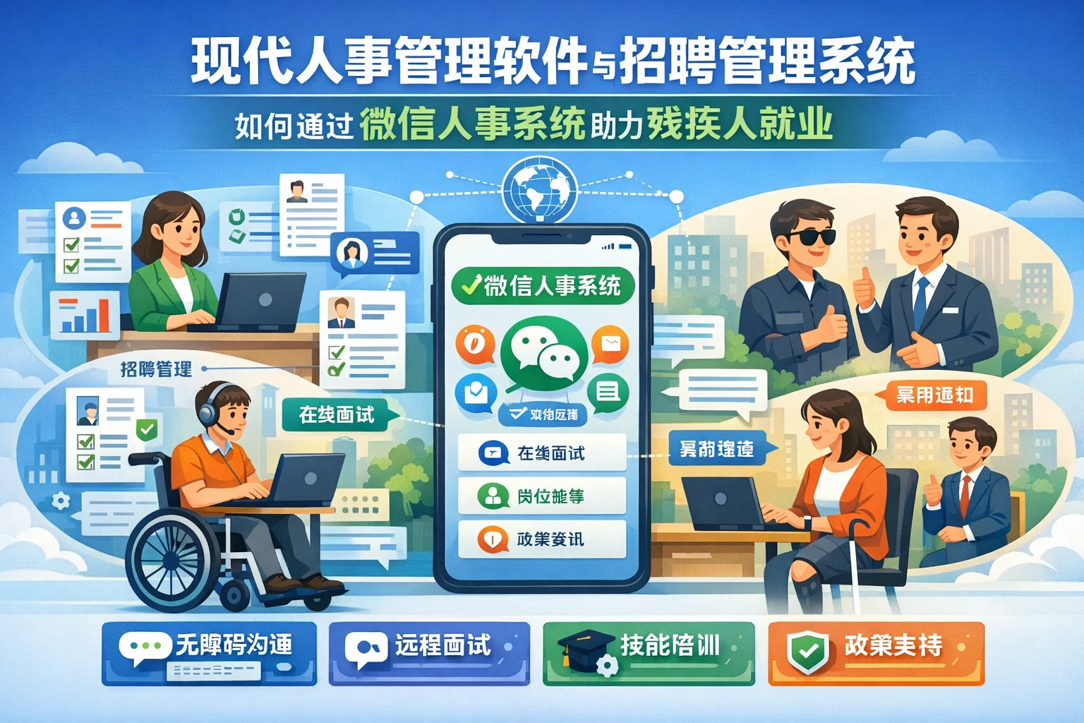 现代人事管理软件与招聘管理系统如何通过微信人事系统助力残疾人就业