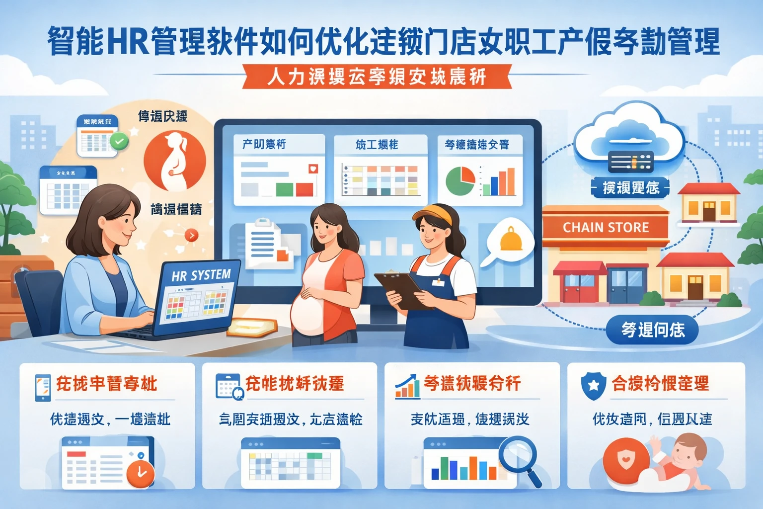 智能HR管理软件如何优化连锁门店女职工产假考勤管理——人力资源云系统实战解析