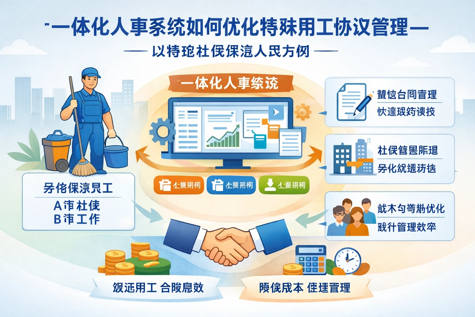 一体化人事系统如何优化特殊用工协议管理——以跨地社保保洁人员为例
