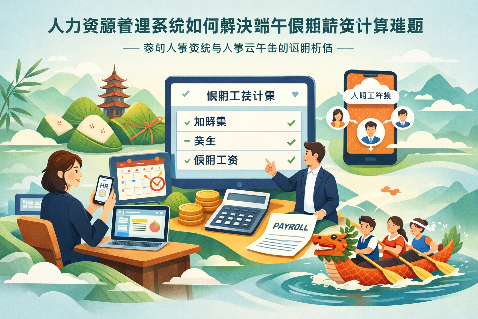 人力资源管理系统如何解决端午假期薪资计算难题——移动人事系统与人事云平台的应用价值