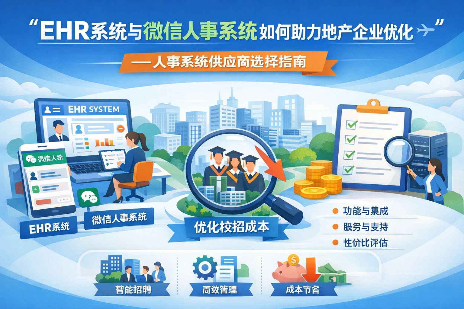 EHR系统与微信人事系统如何助力地产企业优化校招成本——人事系统供应商选择指南