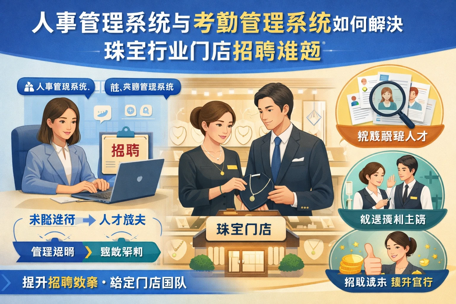 人事管理系统与考勤管理系统如何解决珠宝行业门店招聘难题