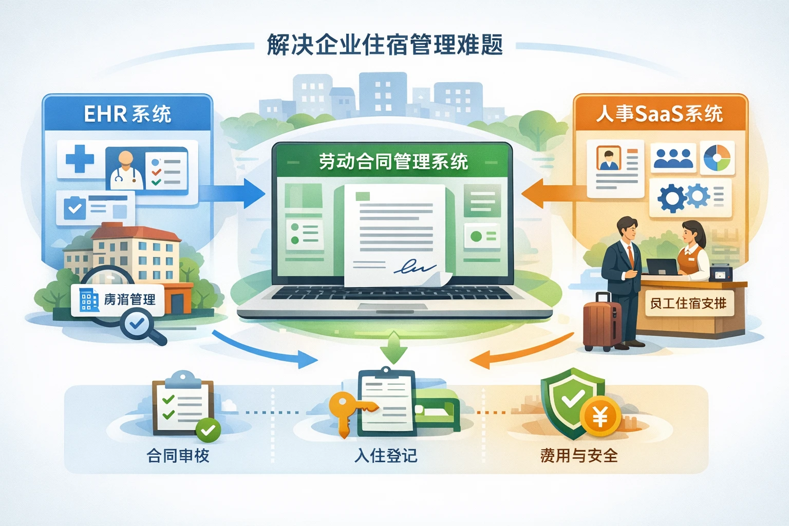 ehr系统与人事SaaS系统如何通过劳动合同管理系统解决企业住宿管理难题