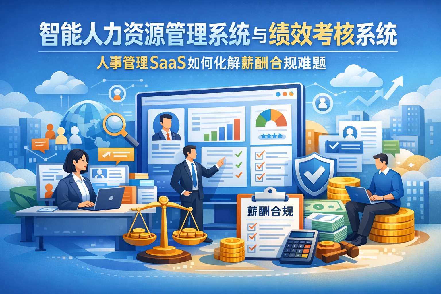 智能人力资源管理系统与绩效考核系统：人事管理SaaS如何化解薪酬合规难题
